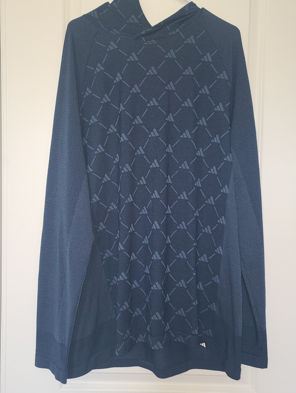 adidas Navy and Light Navy Hooded Athletic Top